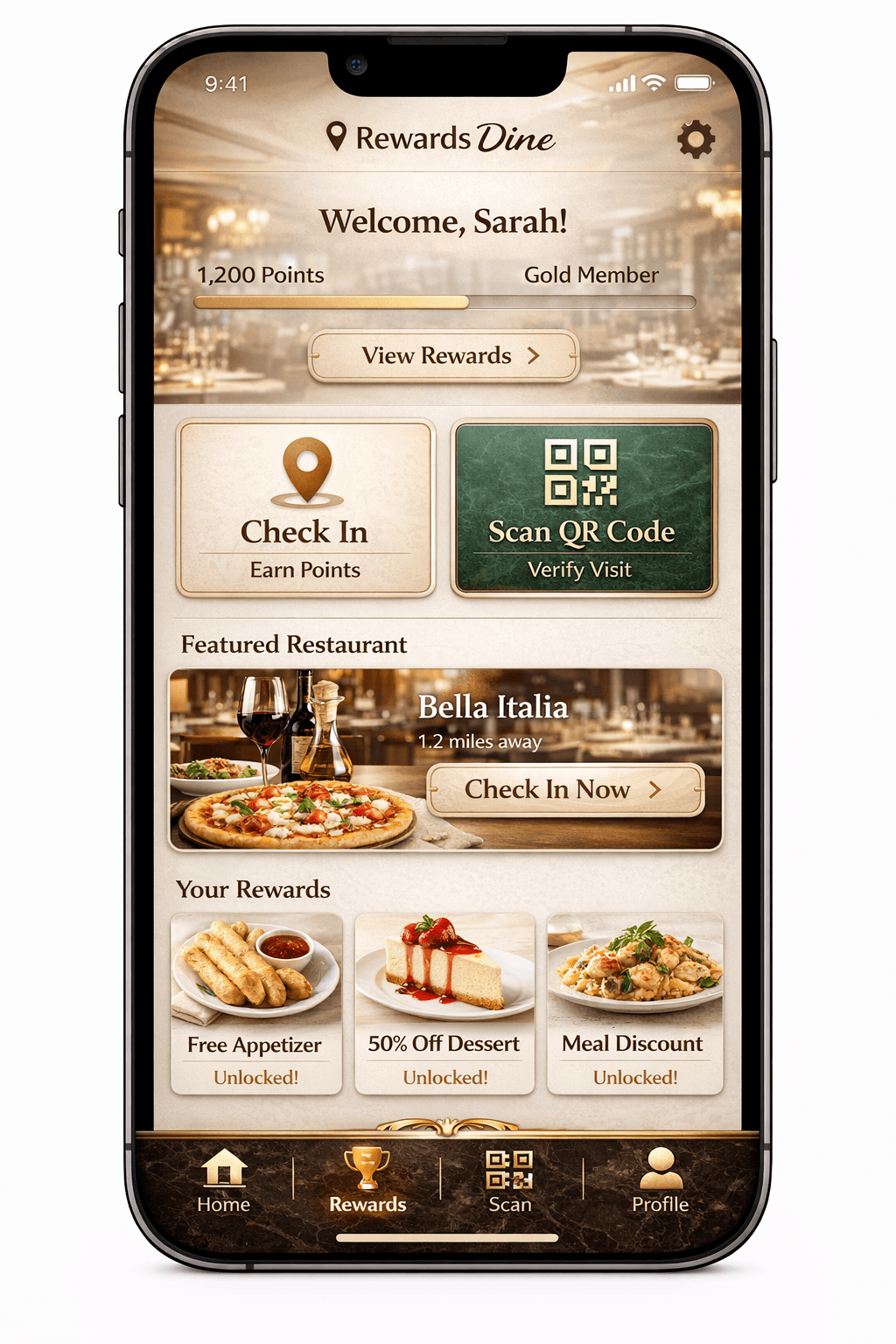 Restaurant Loyalty & Rewards App screenshot