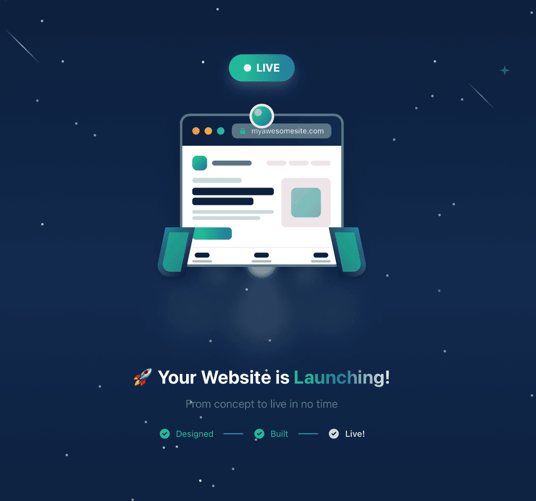 Ilustración del lanzamiento de su sitio web