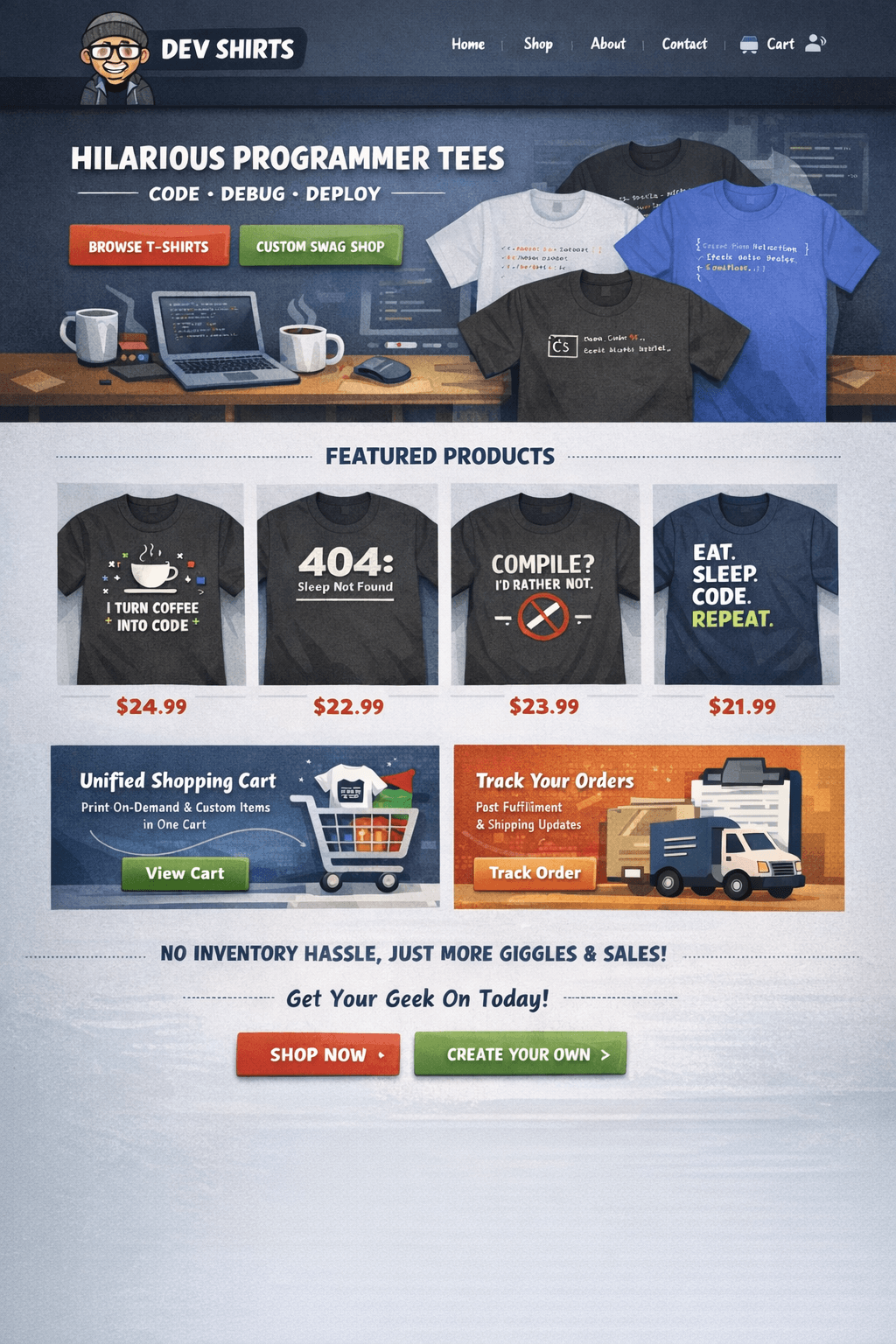 E-commerce Integration with Printful & Custom Shop screenshot